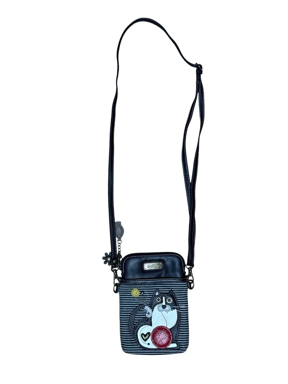 Chala Fat Cat Striped Cell Phone Crossbody Purse
